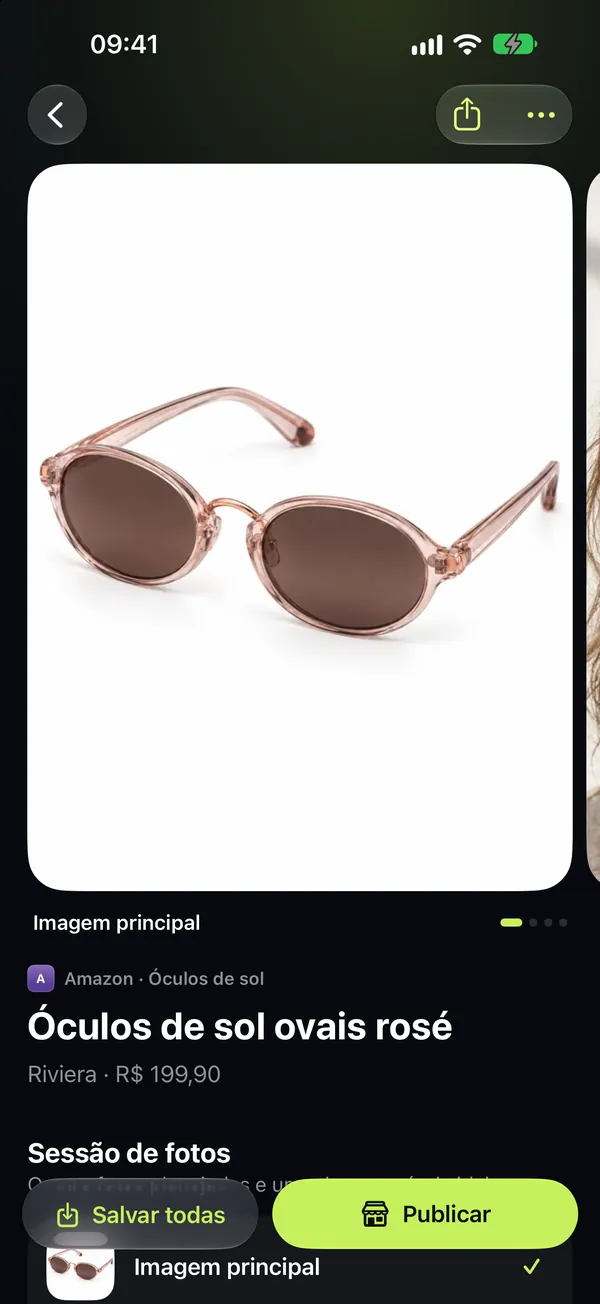 Um produto pronto com suas fotos e seu anúncio